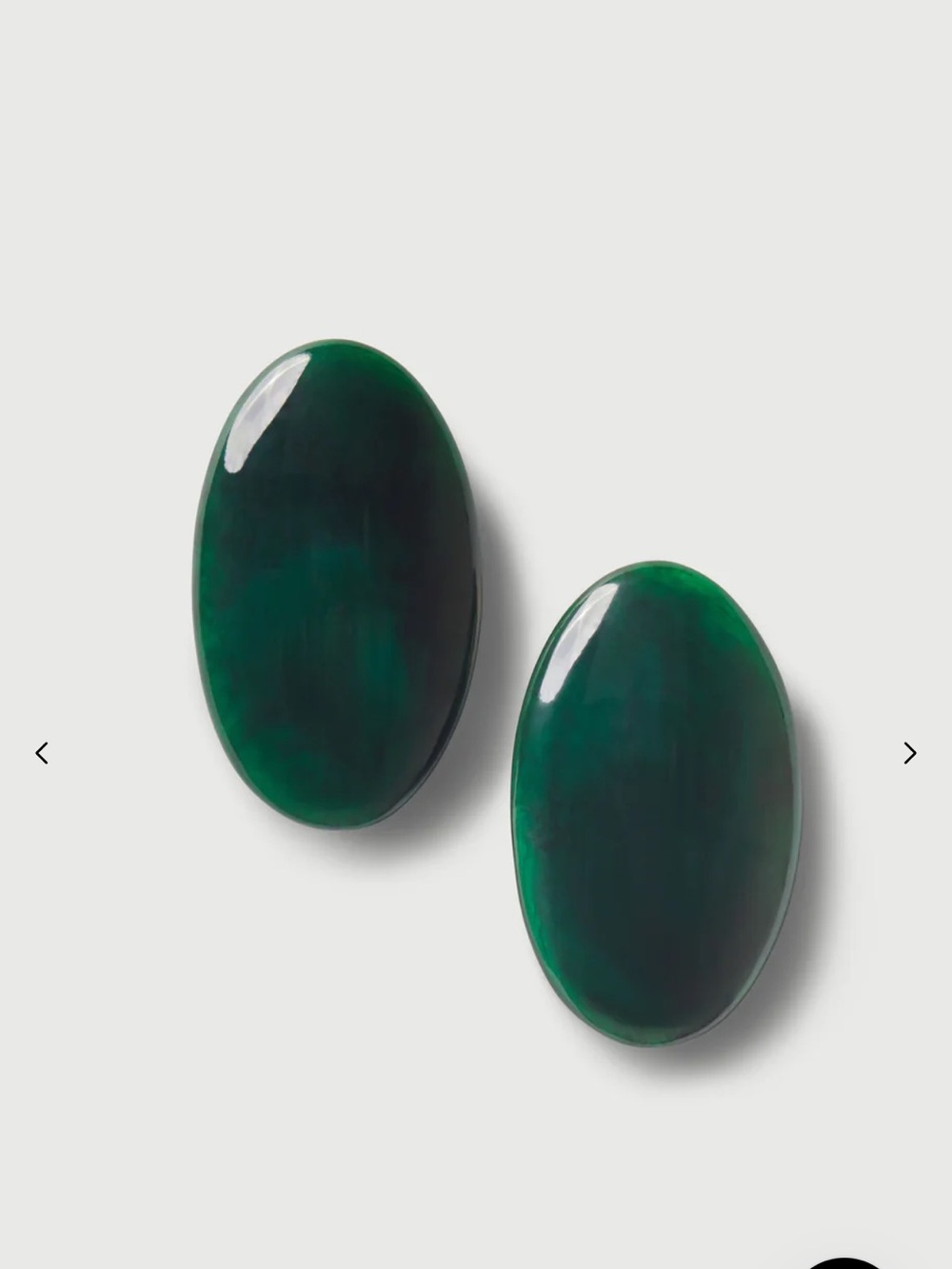 naked wardrobe emerald Green marble Oval Earrings - Picture 2 of 7